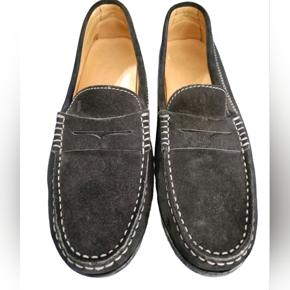 TOD'S Women's Gommino Black Suede Loafers Size 6
